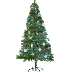 tectake Kunstkerstboom met spuitgegoten metalen standaard, Groen