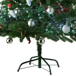 tectake Kunstkerstboom met spuitgegoten metalen standaard, Groen