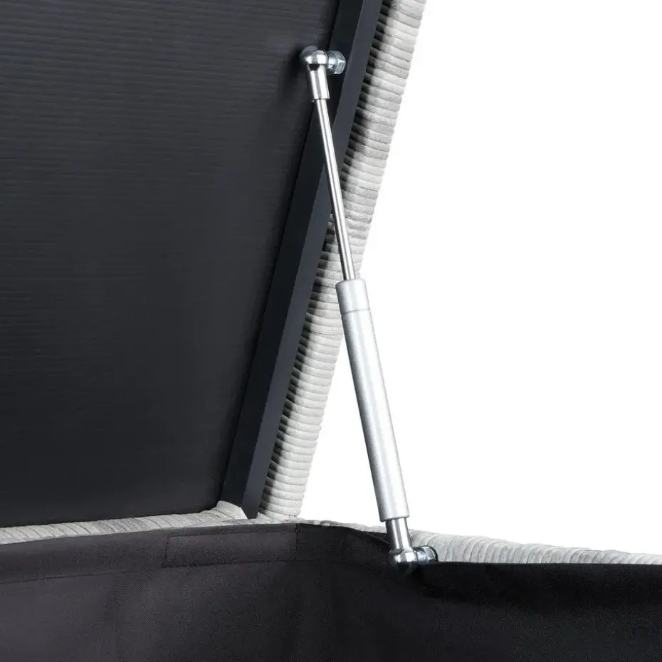 tectake Kussenbox Oslo met aluminium frame 145x82,5x79,5cm, Lichtgrijs