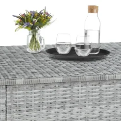 tectake Kussenbox Oslo met aluminium frame 145x82,5x79,5cm, Lichtgrijs