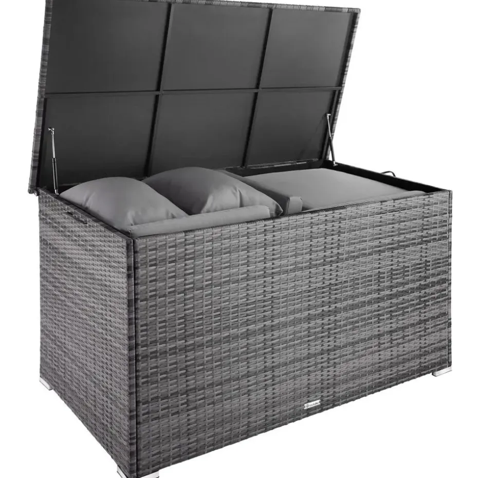 tectake Kussenbox Oslo met aluminium frame 145x82,5x79,5cm, Grijs