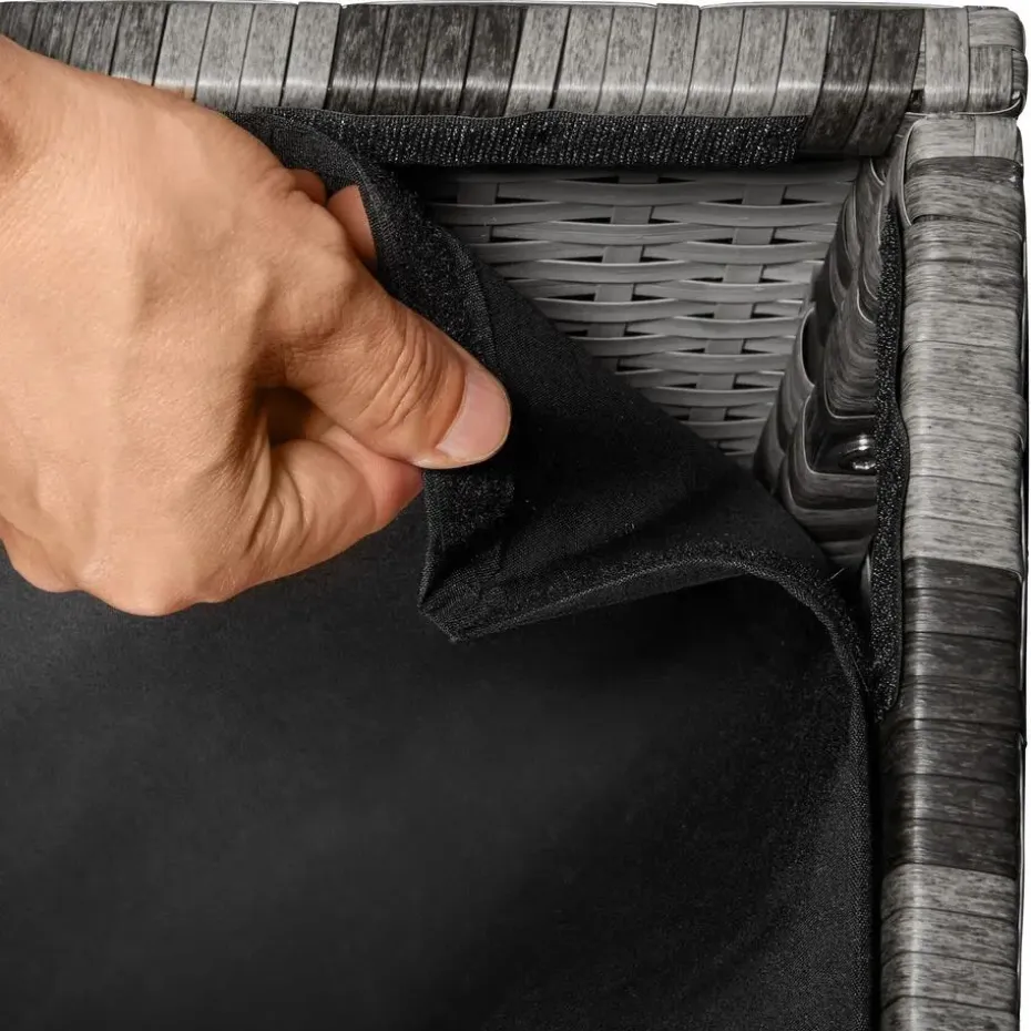 tectake Kussenbox Oslo met aluminium frame 145x82,5x79,5cm, Grijs