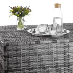 tectake Kussenbox Oslo met aluminium frame 145x82,5x79,5cm, Grijs