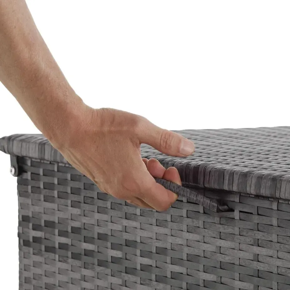 tectake Kussenbox Oslo met aluminium frame 145x82,5x79,5cm, Grijs