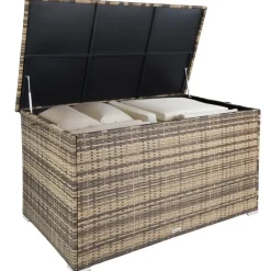 tectake Kussenbox Oslo met aluminium frame 145x82,5x79,5cm, Natuur