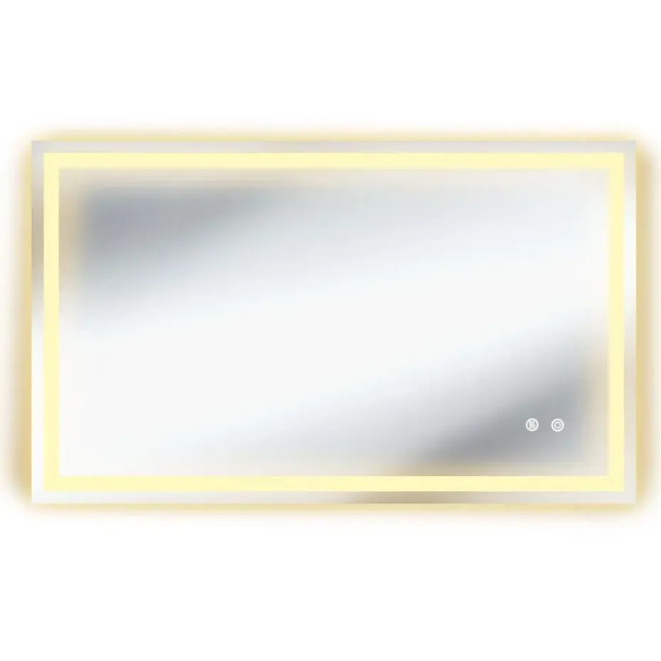 tectake LED-badkamerspiegel Clara, dimbaar, met 3 lichtkleuren, Antraciet