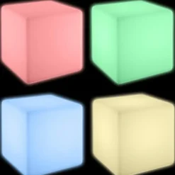 tectake Lichtkubus Luminous Cube, LED, met afstandsbediening, Wit