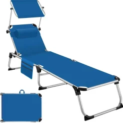 tectake Ligbed Aurelie van aluminium, 6 niveaus, Blauw