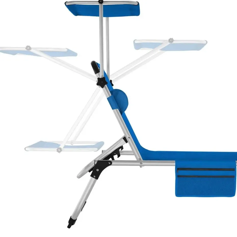 tectake Ligbed Aurelie van aluminium, 6 niveaus, Blauw