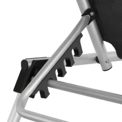 tectake Ligbed Aurelie van aluminium, 6 standen, Zwart