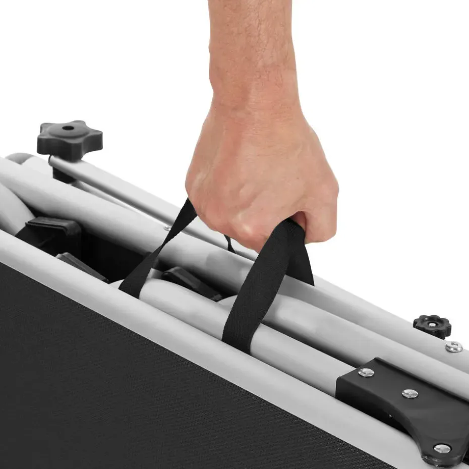 tectake Ligbed Aurelie van aluminium, 6 standen, Zwart