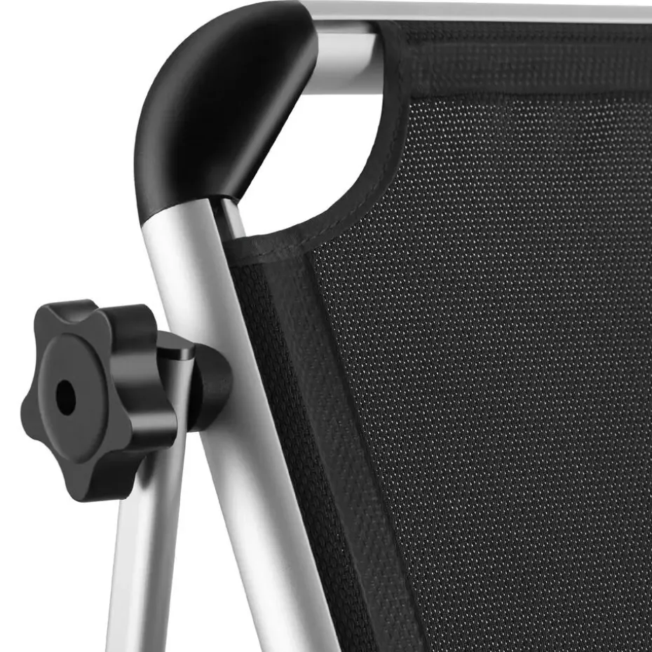 tectake Ligbed Aurelie van aluminium, 6 standen, Zwart