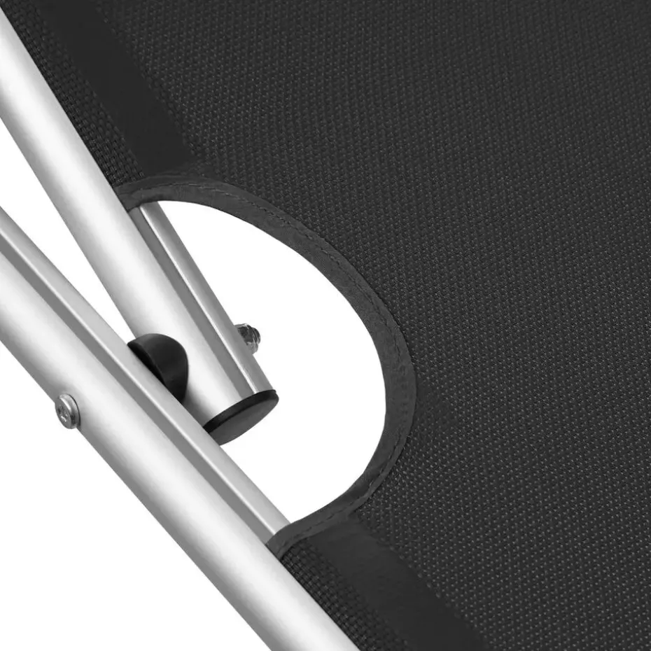 tectake Ligbed Aurelie van aluminium, 6 standen, Zwart