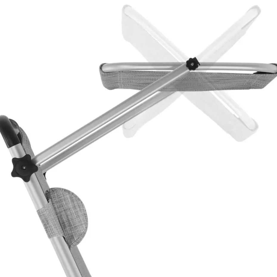 tectake Ligbed Aurelie van aluminium, 6 niveaus, Grijsgevlekt