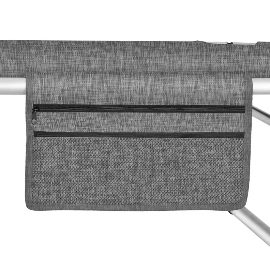 tectake Ligbed Aurelie van aluminium, 6 niveaus, Grijsgevlekt