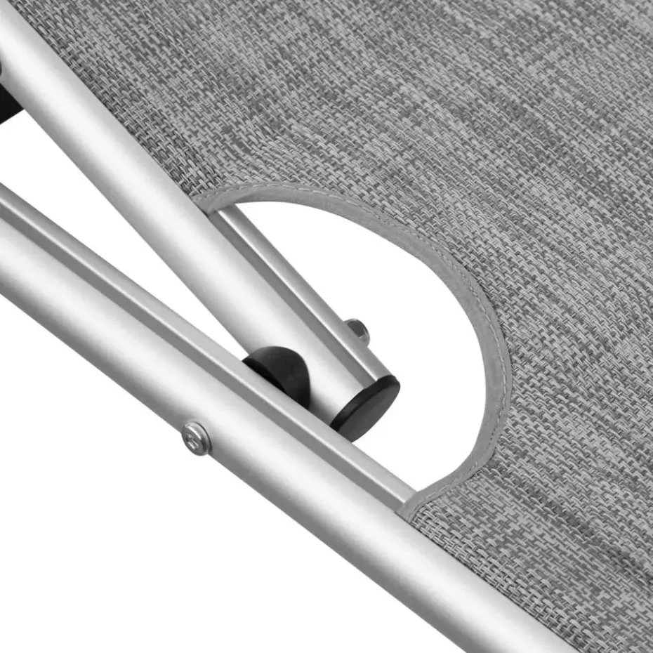 tectake Ligbed Aurelie van aluminium, 6 niveaus, Grijsgevlekt