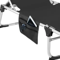 tectake Ligbed Aurelie van aluminium, 6 niveaus, Zwart