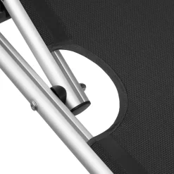 tectake Ligbed Aurelie van aluminium, 6 niveaus, Zwart