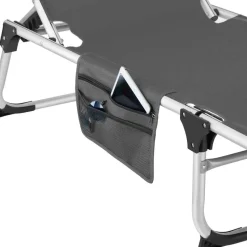 tectake Ligbed Aurelie van aluminium, 6 niveaus, Grijs