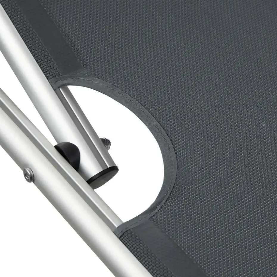 tectake Ligbed Aurelie van aluminium, 6 niveaus, Grijs