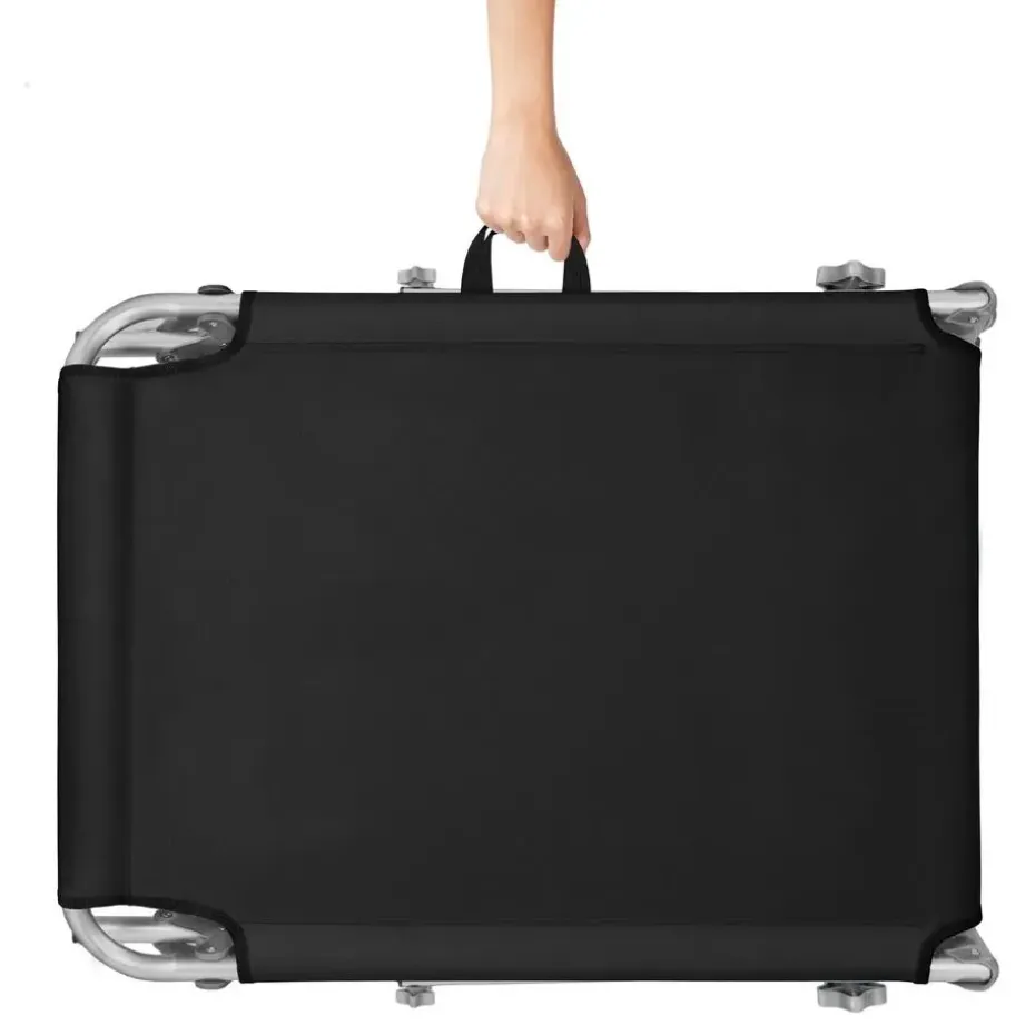 tectake Ligbed Chloé 4-niveaus, hoofdkussen en tas, Zwart