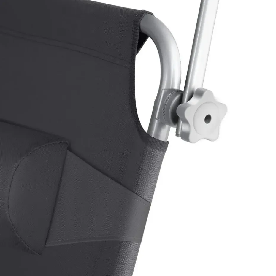 tectake Ligbed Chloé 4-niveaus, hoofdkussen en tas, Zwart