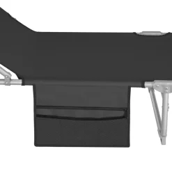 tectake Ligbed Chloé 4-niveaus, hoofdkussen en tas, Zwart