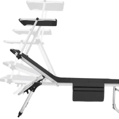 tectake Ligbed Lorella gestoffeerd, inklapbaar, Zwart