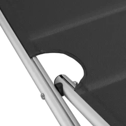 tectake Ligbed Lorella gestoffeerd, inklapbaar, Zwart