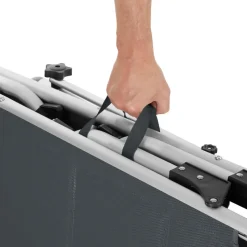 tectake Ligbed Lorella gestoffeerd, inklapbaar, Grijs