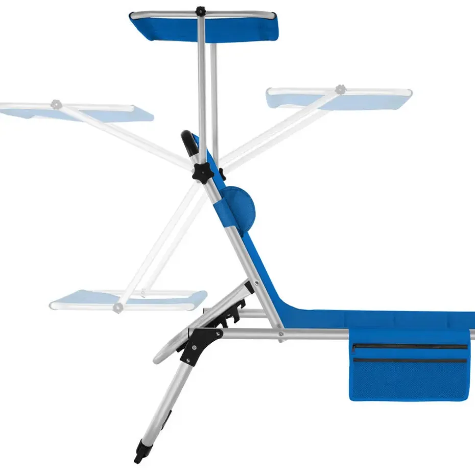 tectake Ligbed Lorella gestoffeerd, inklapbaar, Blauw