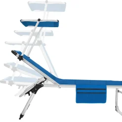 tectake Ligbed Lorella gestoffeerd, inklapbaar, Blauw