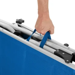 tectake Ligbed Lorella gestoffeerd, inklapbaar, Blauw