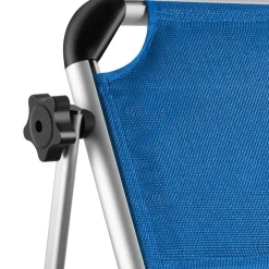 tectake Ligbed Lorella gestoffeerd, inklapbaar, Blauw