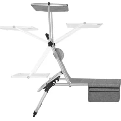 tectake Ligbed Lorella gestoffeerd, inklapbaar, Grijsgevlekt