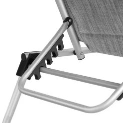 tectake Ligbed Lorella gestoffeerd, inklapbaar, Grijsgevlekt