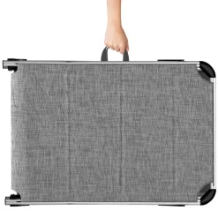 tectake Ligbed Lorella gestoffeerd, inklapbaar, Grijsgevlekt