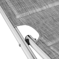 tectake Ligbed Lorella gestoffeerd, inklapbaar, Grijsgevlekt