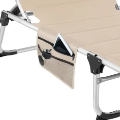 tectake Ligbed Lorella gestoffeerd, inklapbaar, Beige