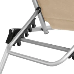 tectake Ligbed Lorella gestoffeerd, inklapbaar, Beige