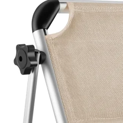 tectake Ligbed Lorella gestoffeerd, inklapbaar, Beige