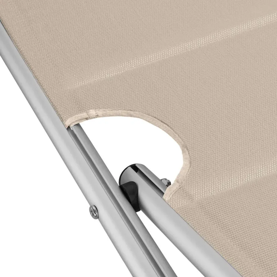 tectake Ligbed Lorella gestoffeerd, inklapbaar, Beige