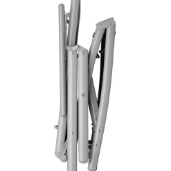 tectake Ligbed Marisol aluminium, 7 standen, Zwart/zilver