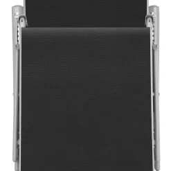 tectake Ligbed Marisol aluminium, 7 standen, Zwart/zilver