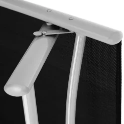 tectake Ligbed Marisol aluminium, 7 standen, Zwart/zilver