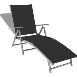 tectake Ligbed Marisol aluminium, 7 standen, Donkergrijs