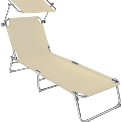 tectake Ligbed met 4 standen, Beige