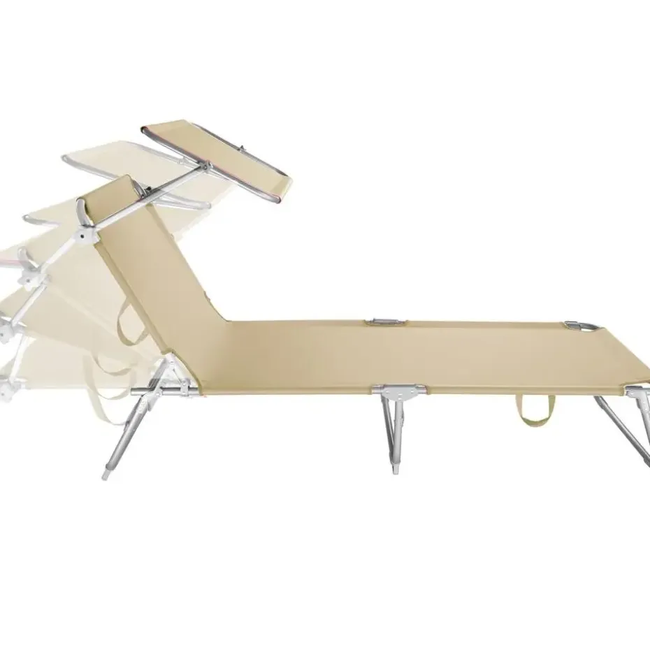 tectake Ligbed met 4 standen, Beige