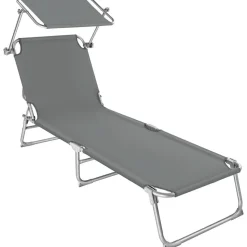 tectake Ligbed met 4 standen, Grijs