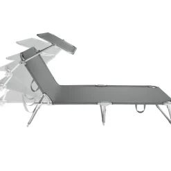 tectake Ligbed met 4 standen, Grijs